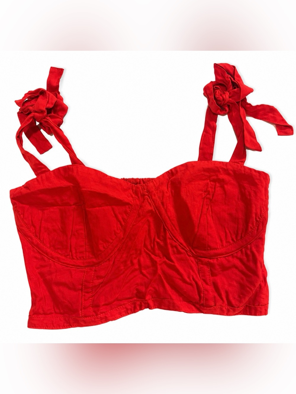 Red Tie-Shoulder Bustier Top - Women